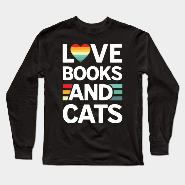 Books And Cats Long Sleeve T-Shirt by Kouka25